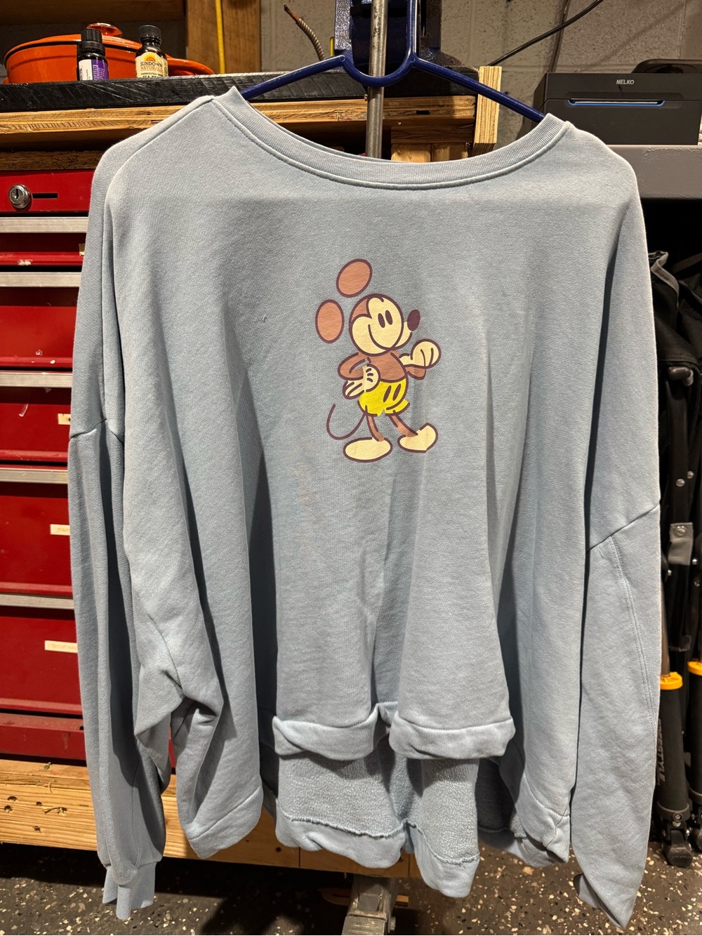 Disney Light Blue Mickey Mouse Crewneck Sweatshirt